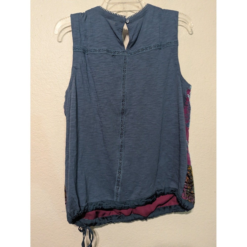 Tiny Anthropologie Lace Burnout Velvet Mixed Media Sleeveless Top Purple Blue‎ L - Picture 16 of 16
